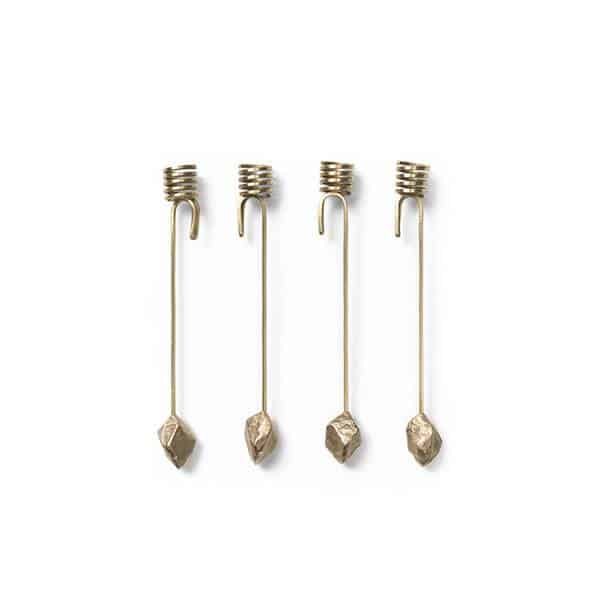 Ferm Living Stone Christmas Tree Candle Holders - Brass
